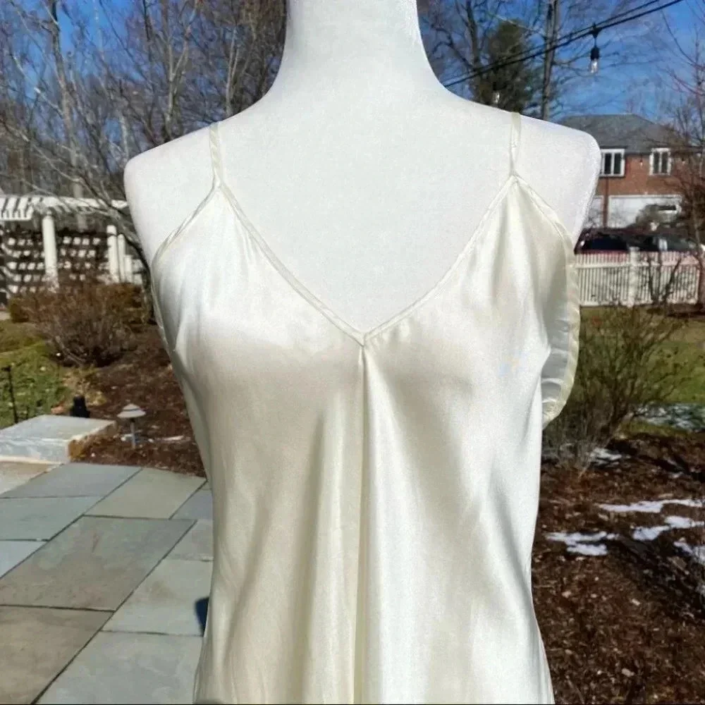 NWT Free People Renata Set 100% Silk Slip Dress Set White Large